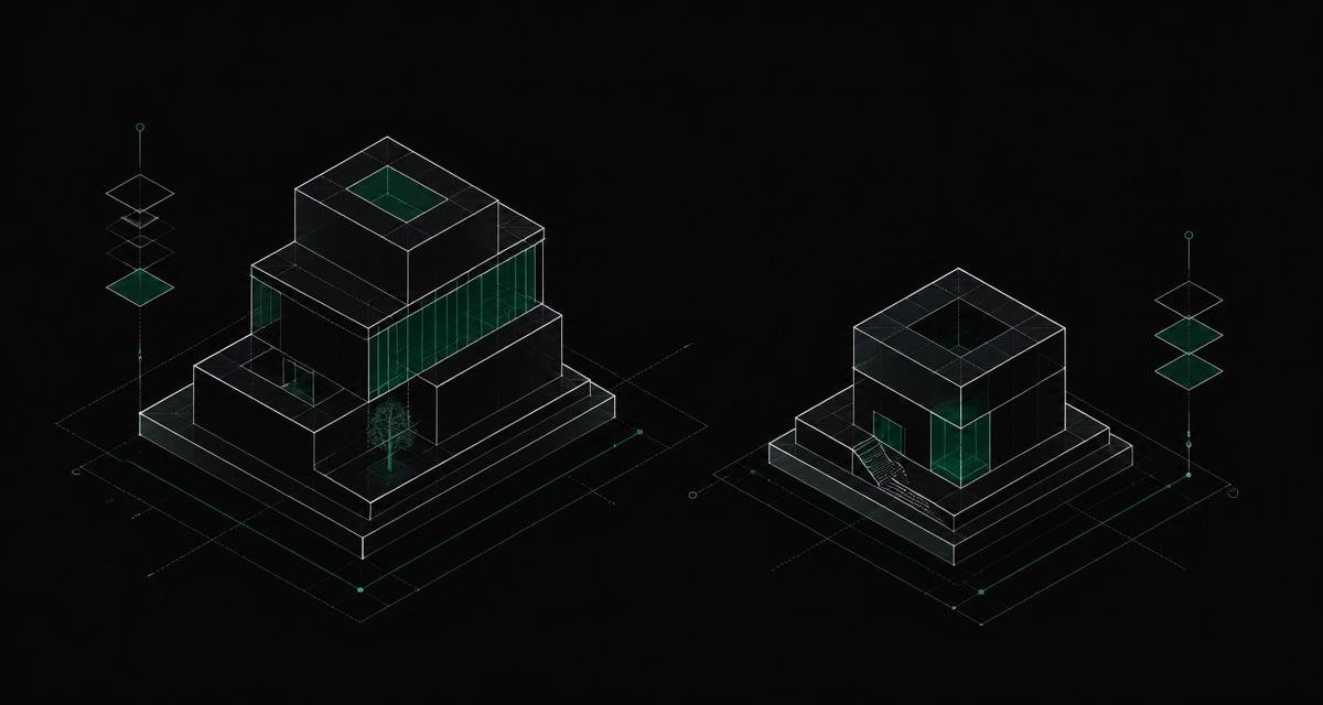 Abstract editorial illustration comparing two corporate structures